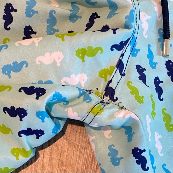 Capelle Blue Seahorse Short Lined Swim Trunks Board Shorts Surf Mens size 2XL - Picture 3 of 7
